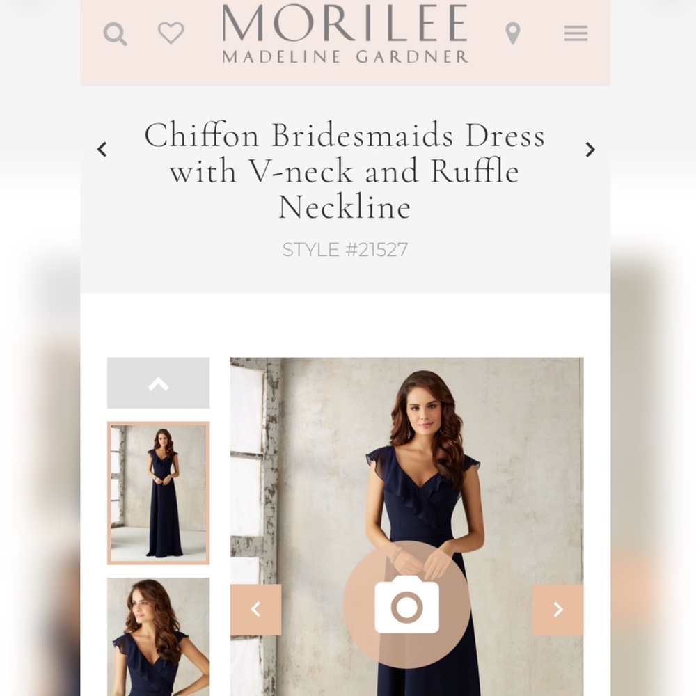Brand New Mori Lee Style 21527 NAVY Bridesmaid Dresses - Picture 4 of 11